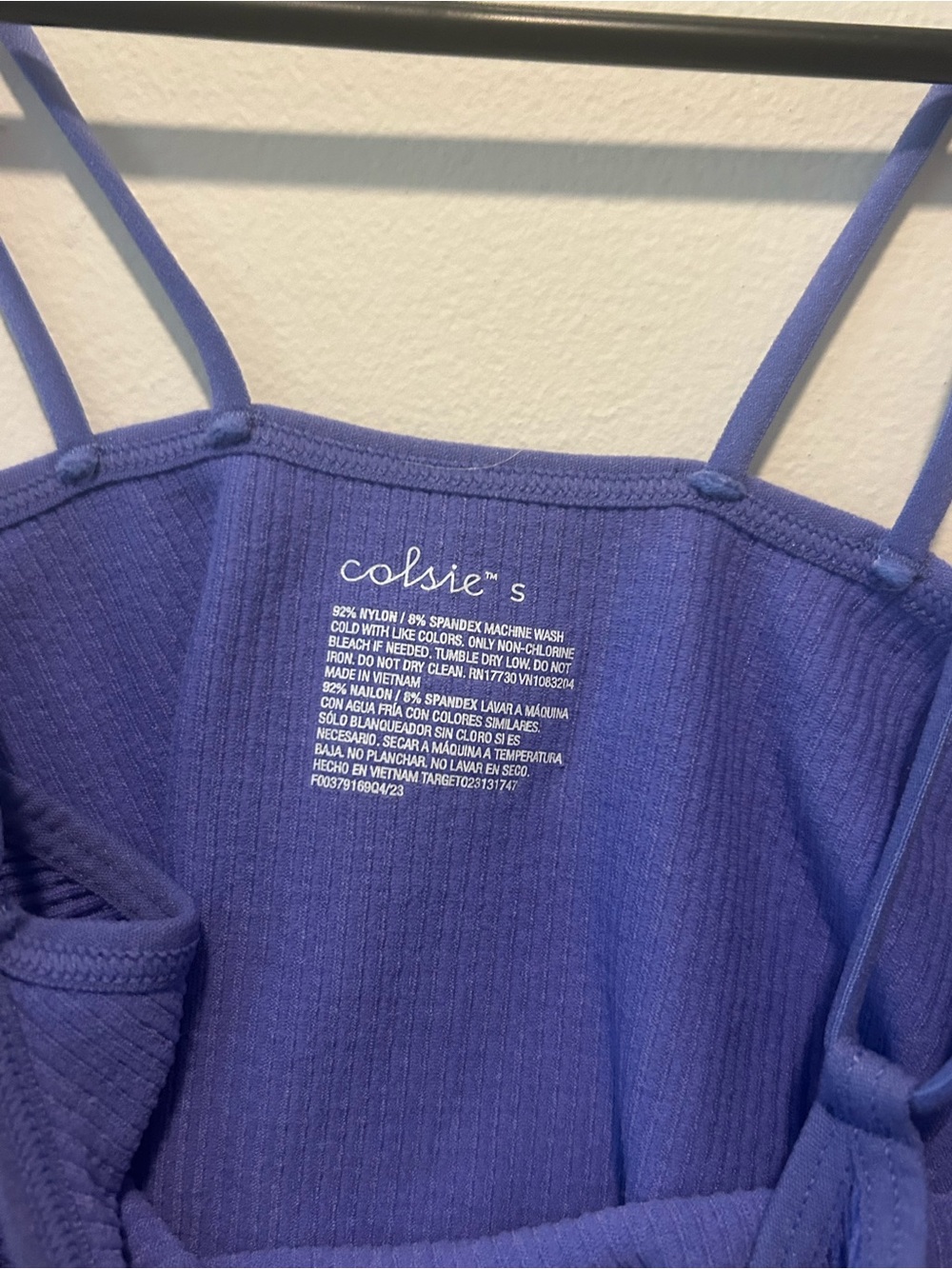 Colsie Double-Strap Ribbed Crop Tank - Purple Women’s Small - Picture 3 of 3